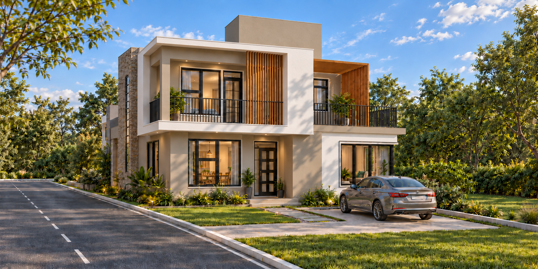 Front approach and covered terrace