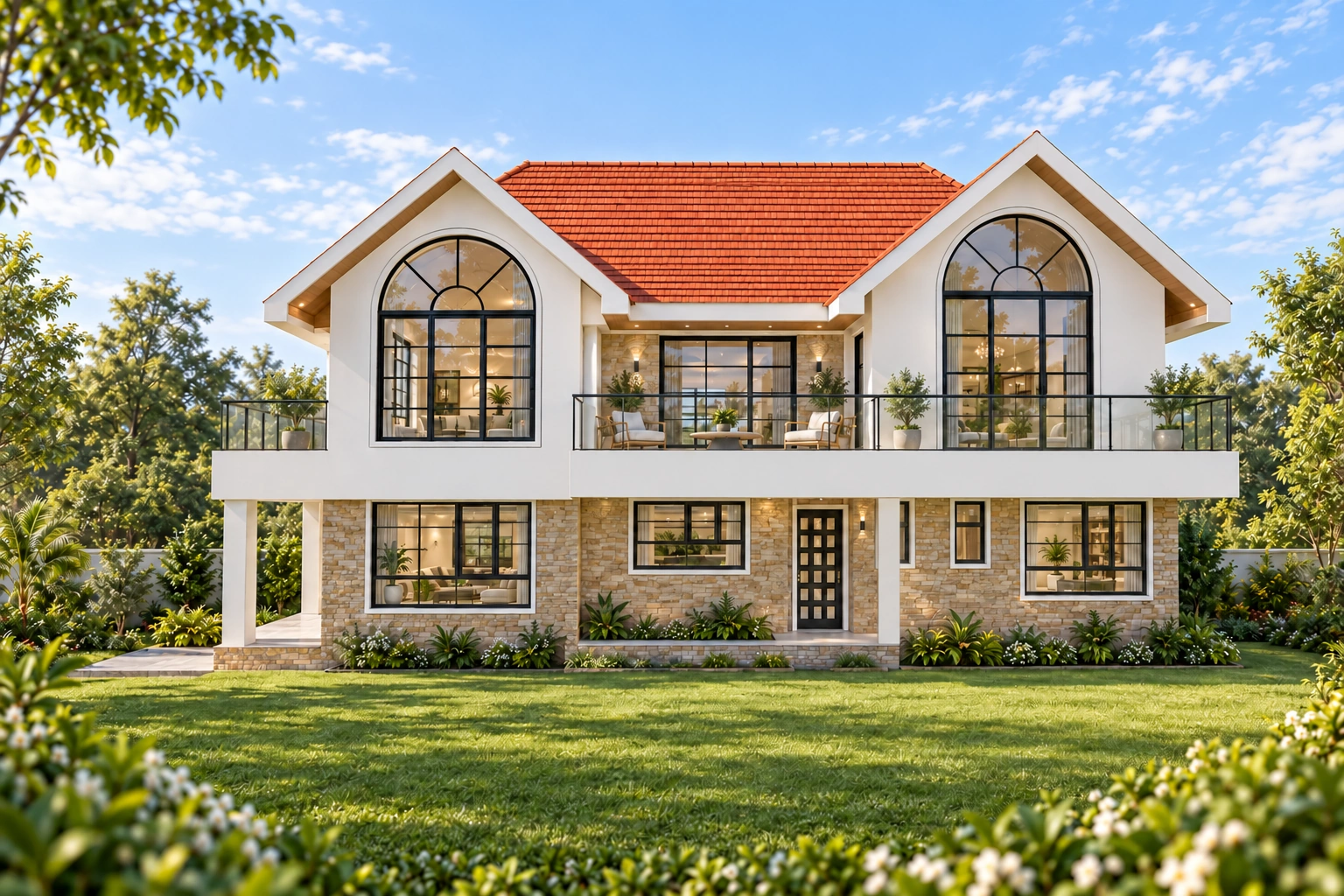 Rear elevation and terrace